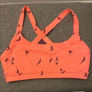Women's Orange Athletic Kit with Bird Print